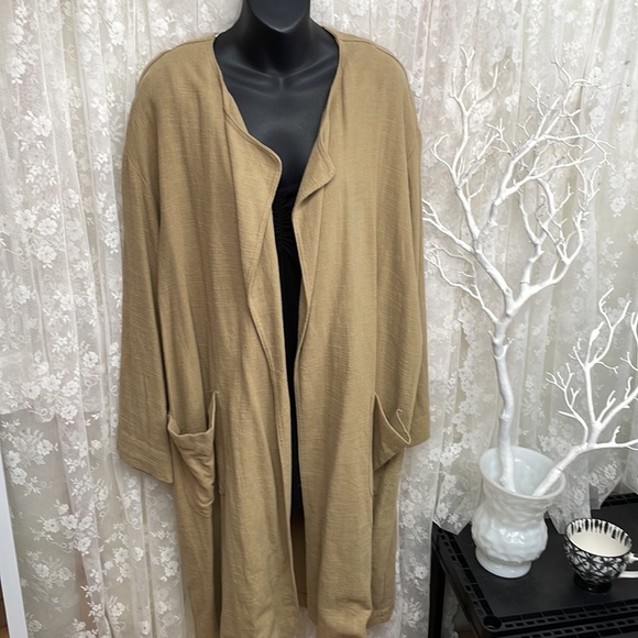 ZARA - OPEN FRONT LINEN BLEND DUSTER - FABULOUS! - Picture 9 of 9